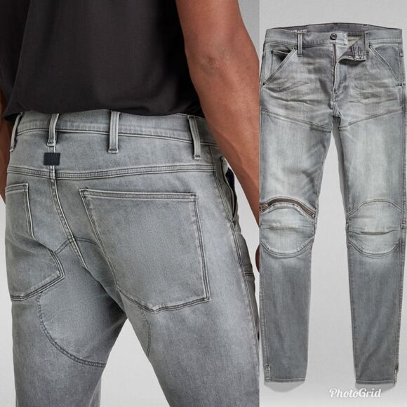 G-Star 5620 3D ZIP KNEE SKINNY Jeans in Sun Faded Glacier Grey - Picture 2 of 9